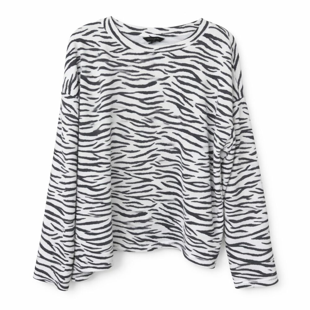 Banana Republic Zebra Print Sweatshirt XL Neutral Animal Print Pullover‎ Capsule